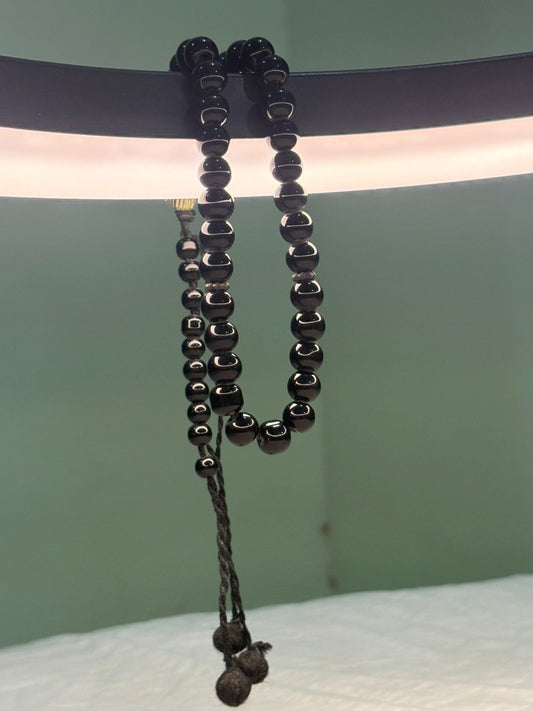 Authentic Sodani Tasbeeh - 33 Natural Patterned Beads (8mm) - Traditional Islamic Prayer Beads