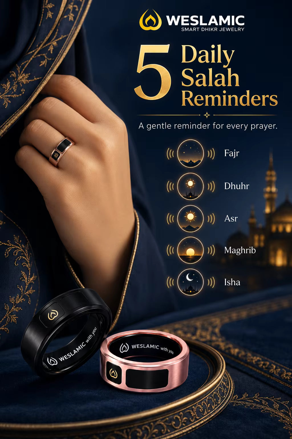 Weslamic iTasbih - Peace 1 (Smart Zikr Ring 3.0)