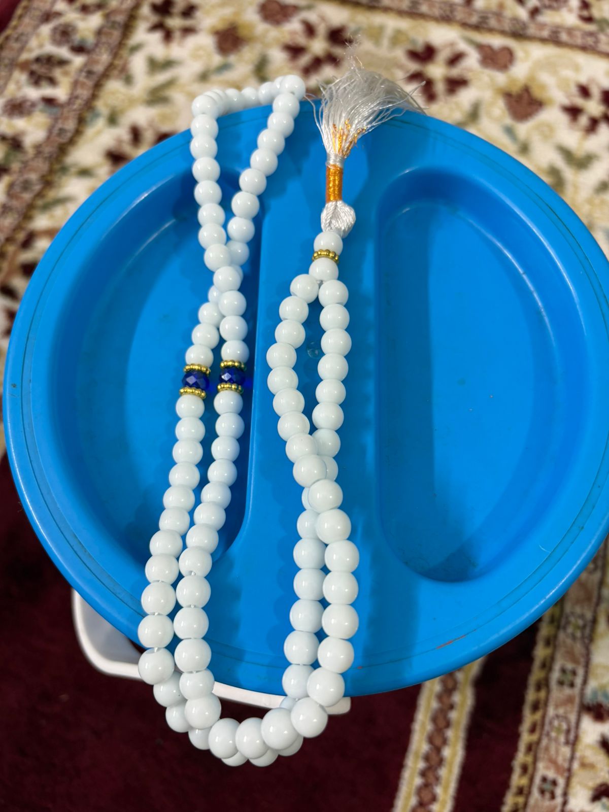 Premium Marbled Glass Tasbeeh - 100 Beads (8mm) - Full Length Prayer Beads with Unique Patterns