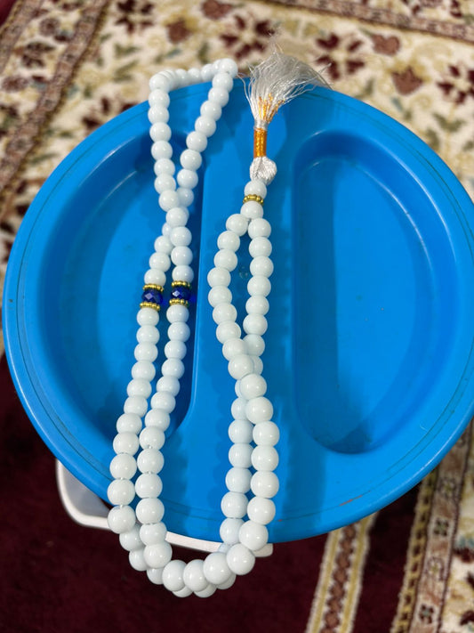 Premium Marbled Glass Tasbeeh - 100 Beads (8mm) - Full Length Prayer Beads with Unique Patterns