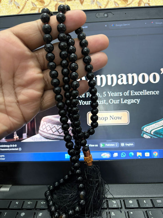 Natural 100-Bead Aqeeq Tasbeeh - 8mm Agate Stone - Full Length Islamic Prayer Beads