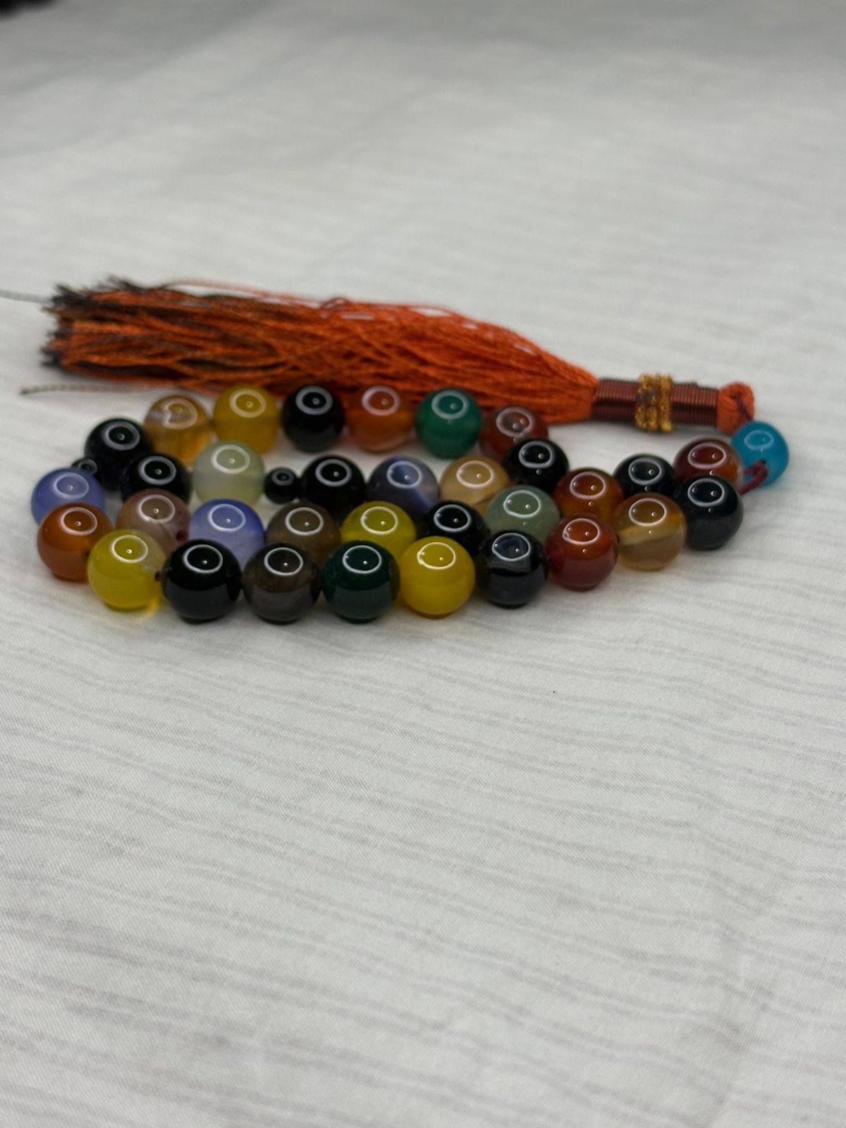 Premium Natural Aqeeq Tasbeeh - 33 Beads (8mm) - Elegant Islamic Prayer Beads
