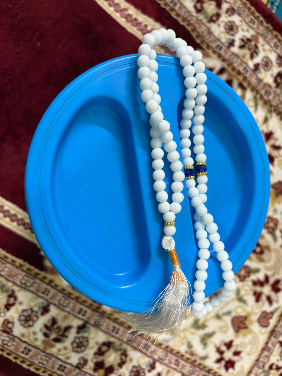 Premium Marbled Glass Tasbeeh - 100 Beads (8mm) - Full Length Prayer Beads with Unique Patterns