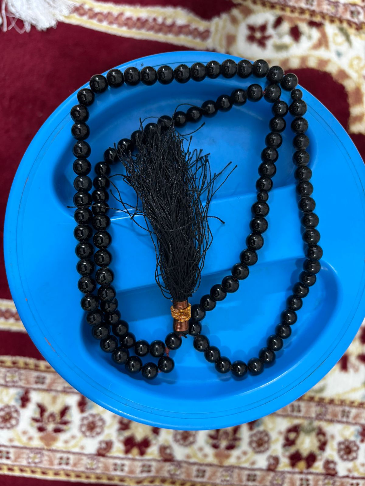 Natural 100-Bead Aqeeq Tasbeeh - 8mm Agate Stone - Full Length Islamic Prayer Beads