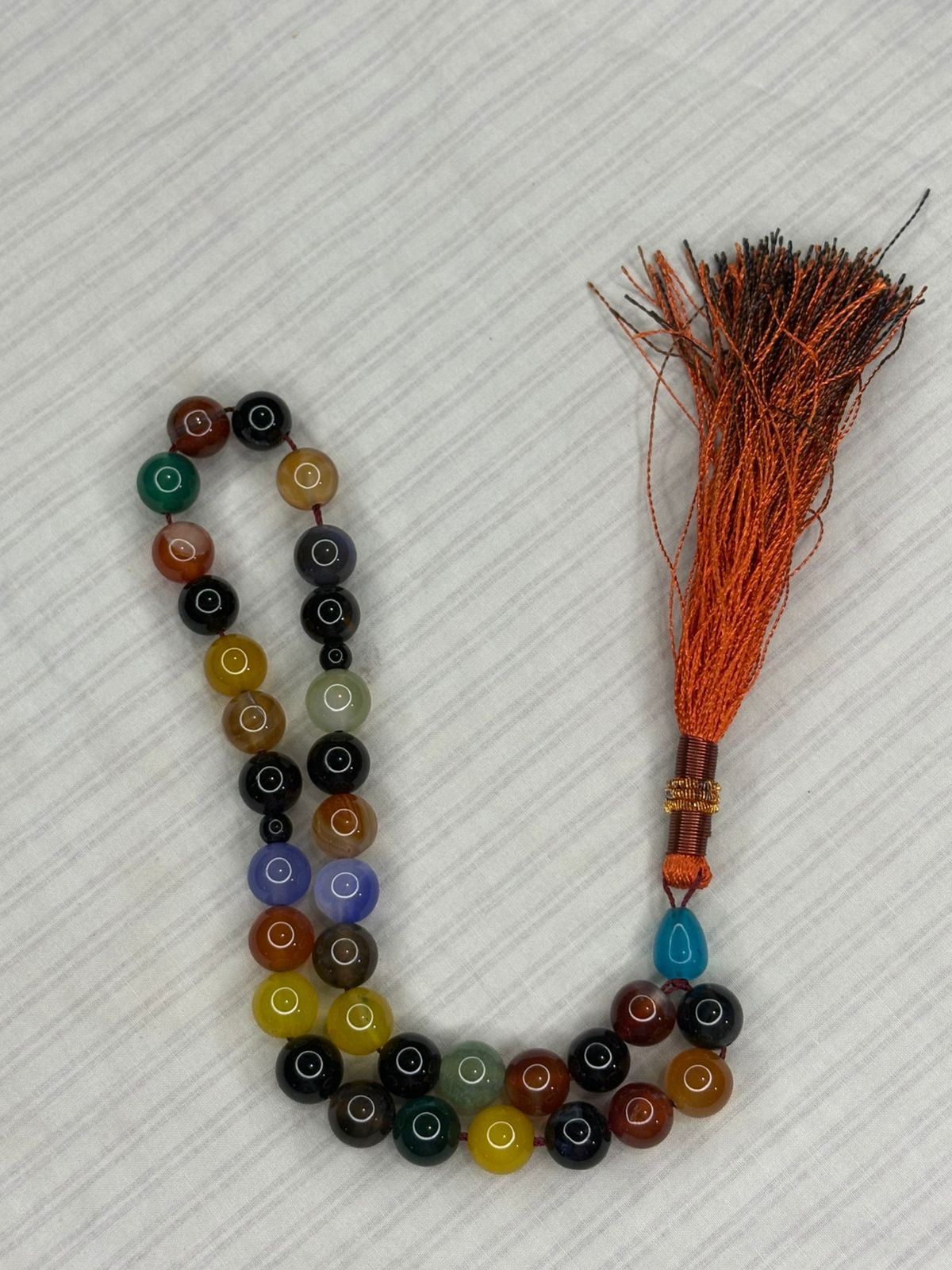 Premium Natural Aqeeq Tasbeeh - 33 Beads (8mm) - Elegant Islamic Prayer Beads