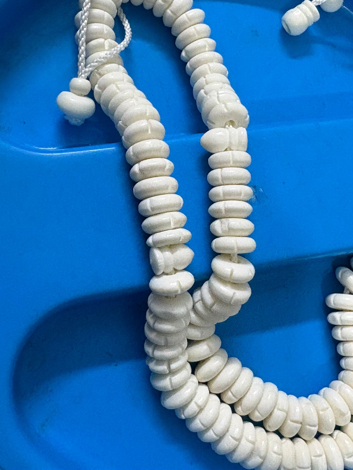 Hand-Carved Chapta Camel Bone Tasbeeh - 100 Flat Disc Beads (9mm) - Traditional Organic Prayer Beads