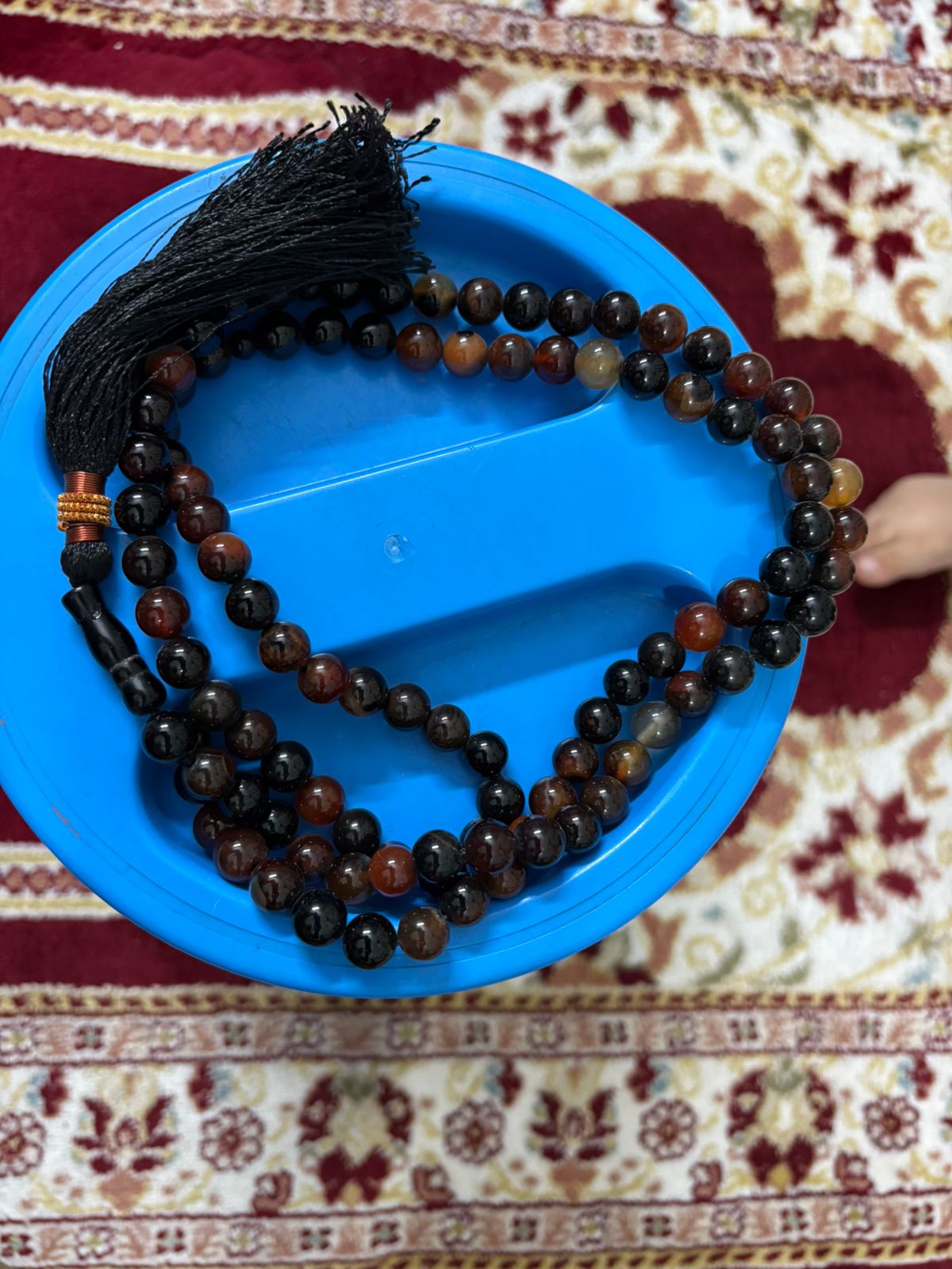 Premium Natural Aqeeq Tasbeeh - 100 Large Beads (10mm) - Bold & Elegant Islamic Prayer Beads