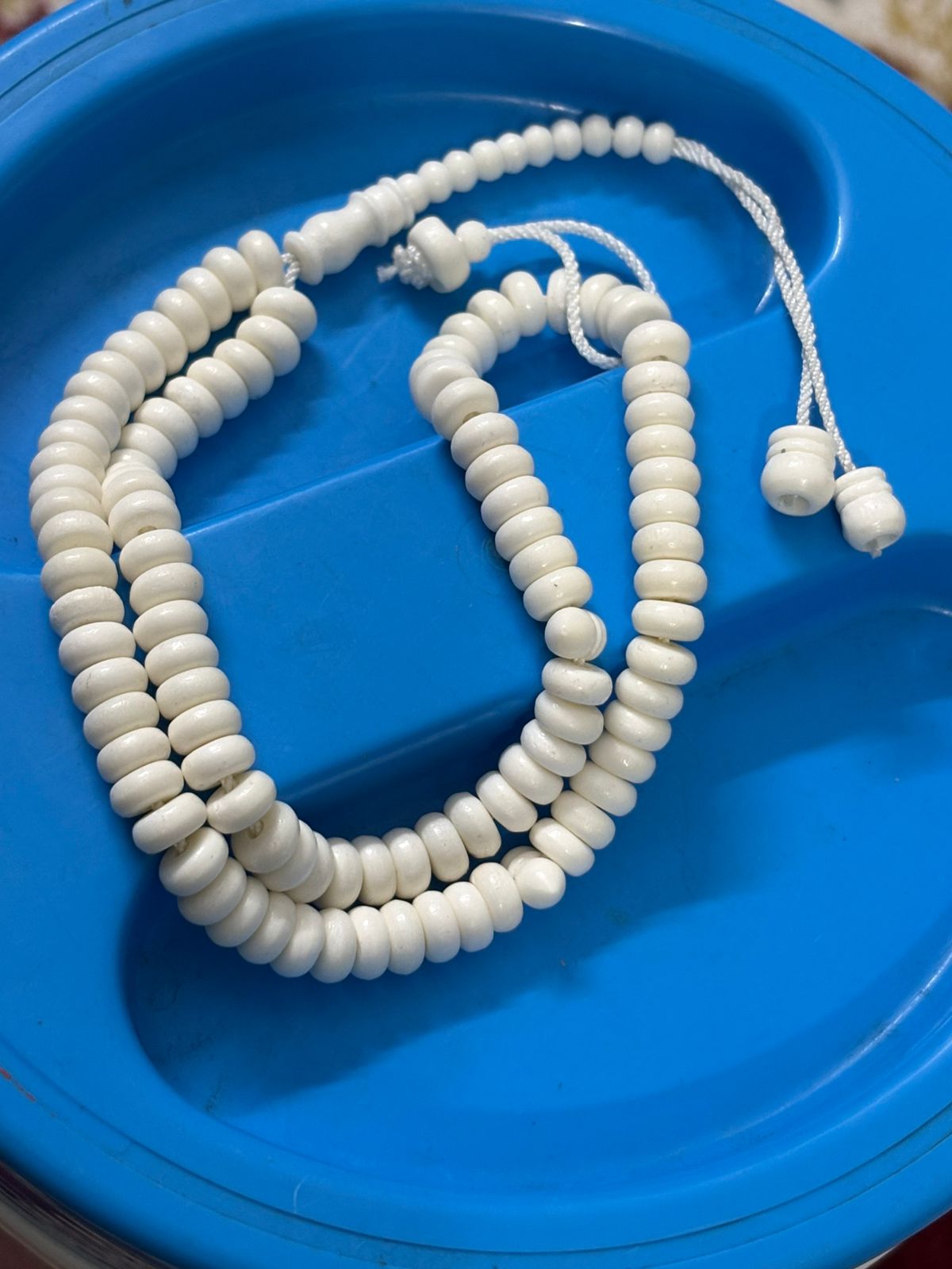 Premium 7mm Chapta Camel Bone Tasbeeh - 100 Flat Disc Beads - Sleek & Traditional Prayer Beads