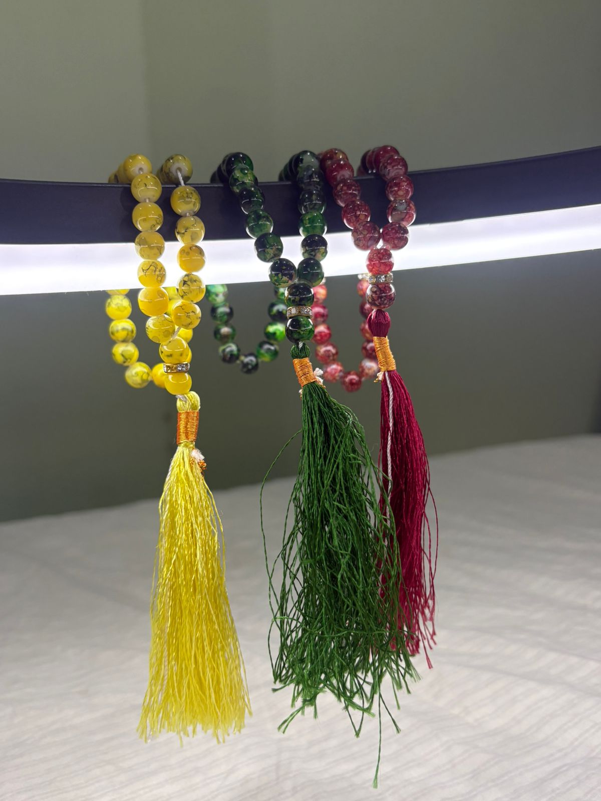 Vibrant Marbled Glass Tasbeeh - 33 Premium Beads (8mm) - Available in 3 Stunning Colors