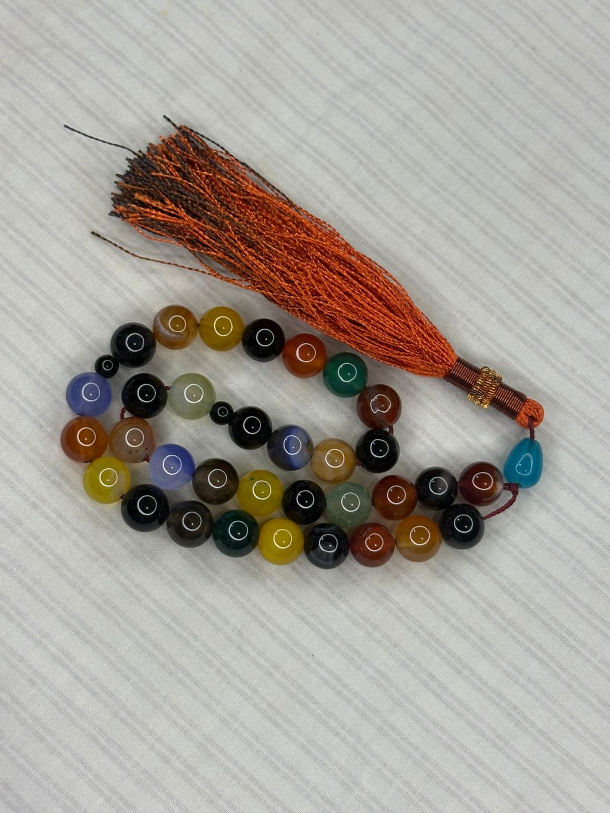 Premium Natural Aqeeq Tasbeeh - 33 Beads (8mm) - Elegant Islamic Prayer Beads