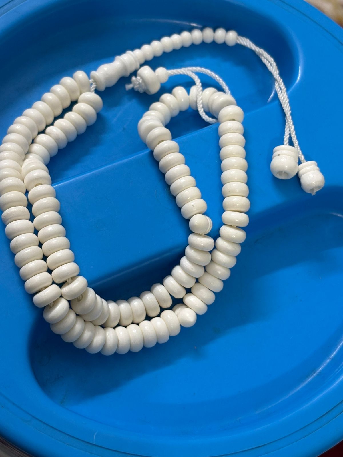 Premium 7mm Chapta Camel Bone Tasbeeh - 100 Flat Disc Beads - Sleek & Traditional Prayer Beads