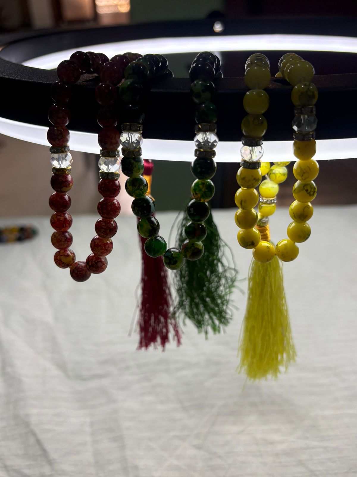 Vibrant Marbled Glass Tasbeeh - 33 Premium Beads (8mm) - Available in 3 Stunning Colors
