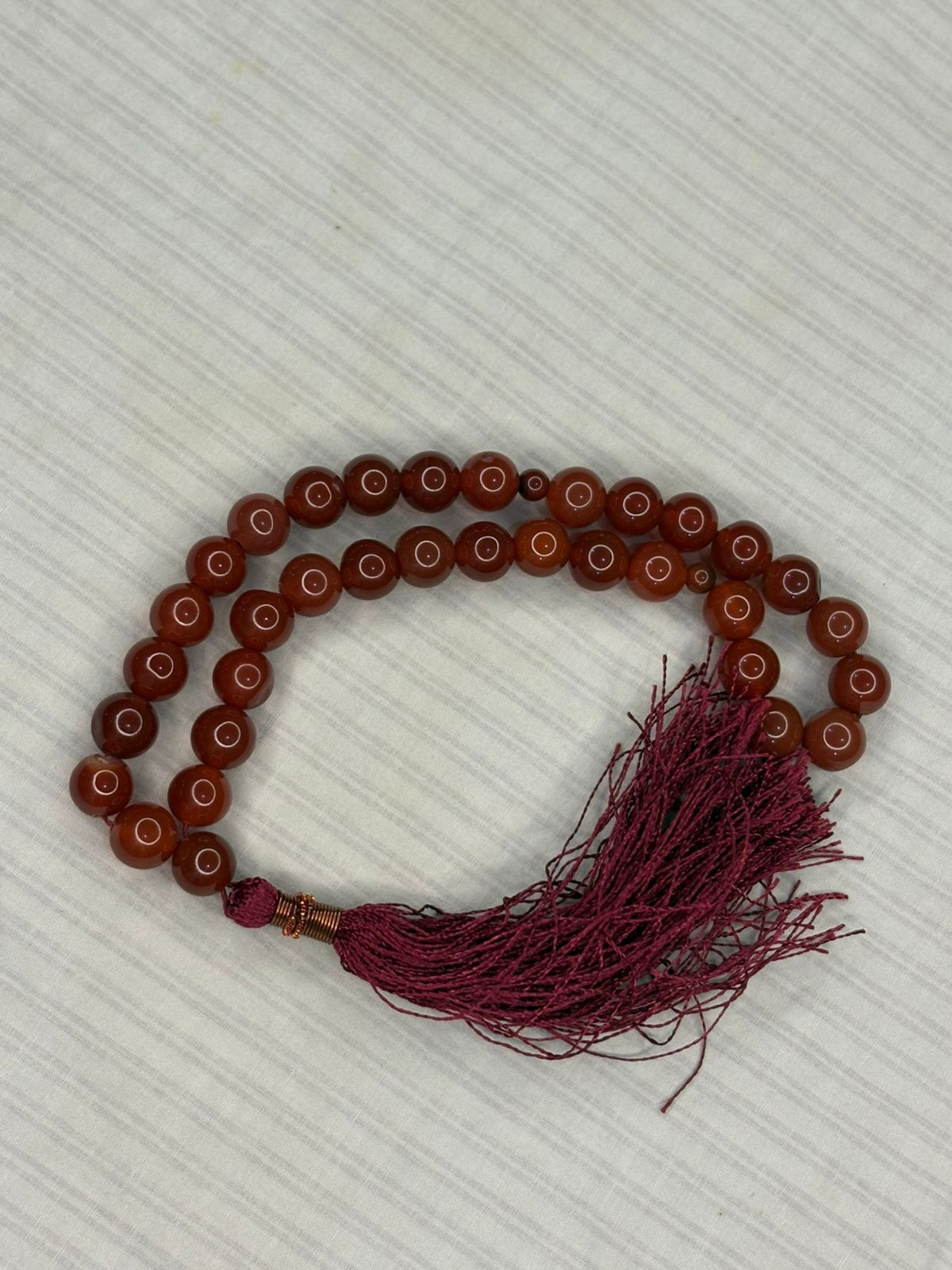 Premium Natural Aqeeq Tasbeeh - 33 Beads (8mm) - Elegant Islamic Prayer Beads