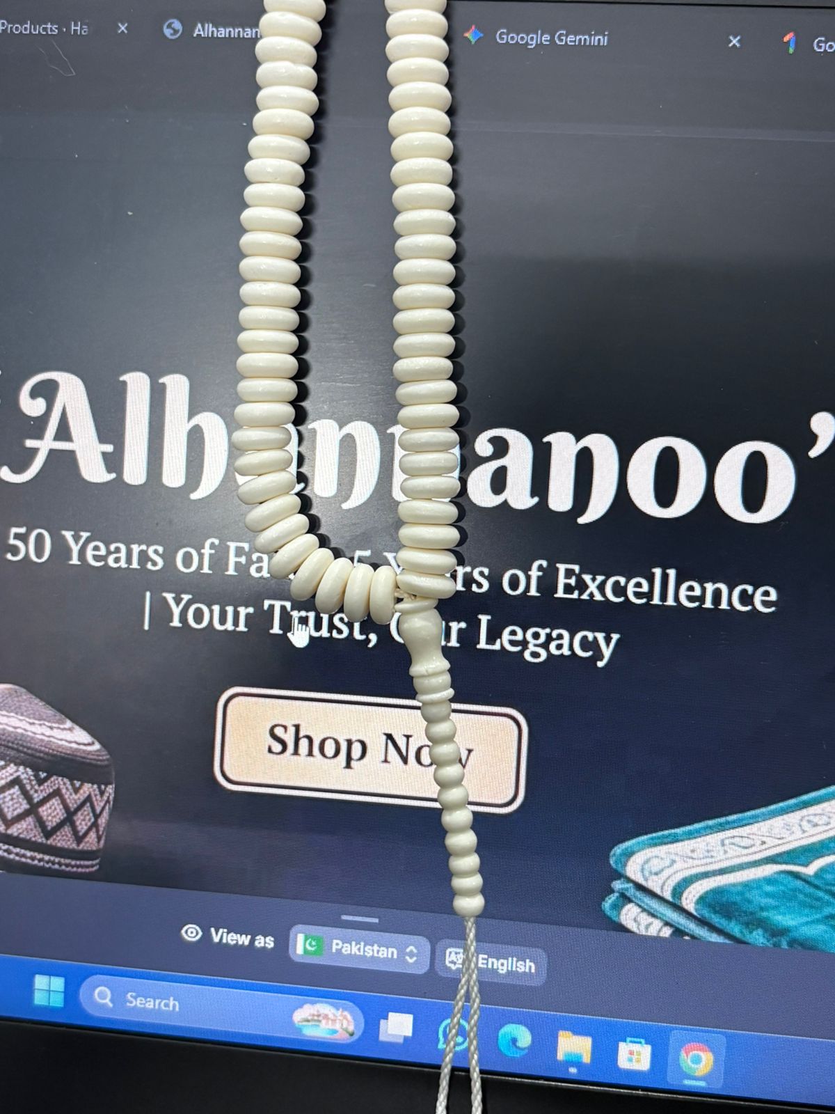 Hand-Carved Chapta Camel Bone Tasbeeh - 100 Flat Disc Beads (9mm) - Traditional Organic Prayer Beads