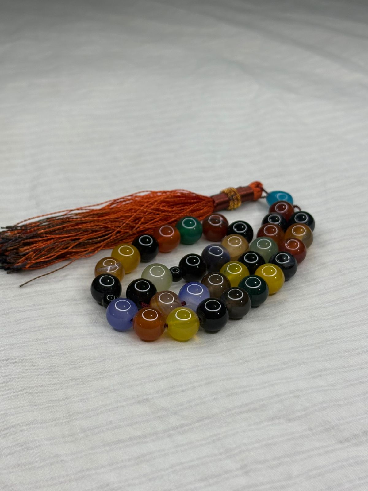 Premium Natural Aqeeq Tasbeeh - 33 Beads (8mm) - Elegant Islamic Prayer Beads