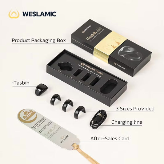Weslamic iTasbih Salam+ Smart Zikr Ring | IP67 Waterproof | 3-in-1 Adjustable Sizes