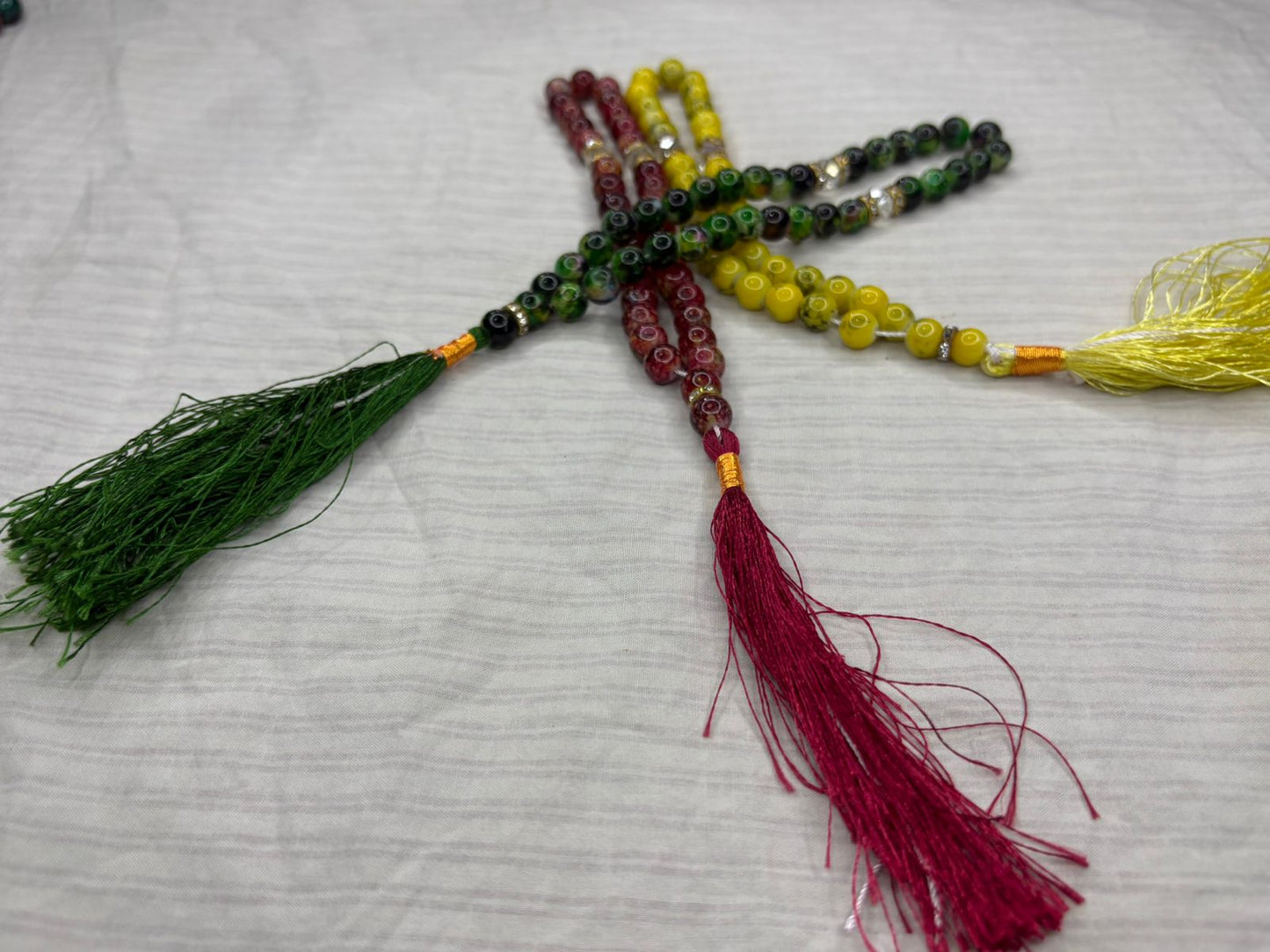 Vibrant Marbled Glass Tasbeeh - 33 Premium Beads (8mm) - Available in 3 Stunning Colors