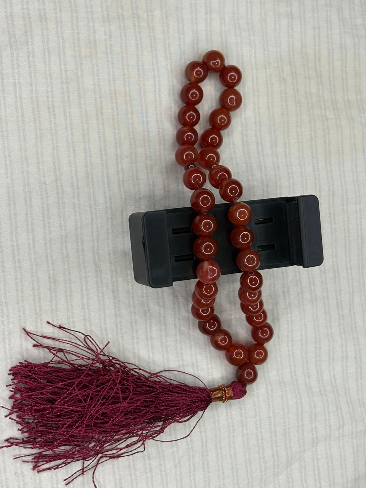 Premium Natural Aqeeq Tasbeeh - 33 Beads (8mm) - Elegant Islamic Prayer Beads