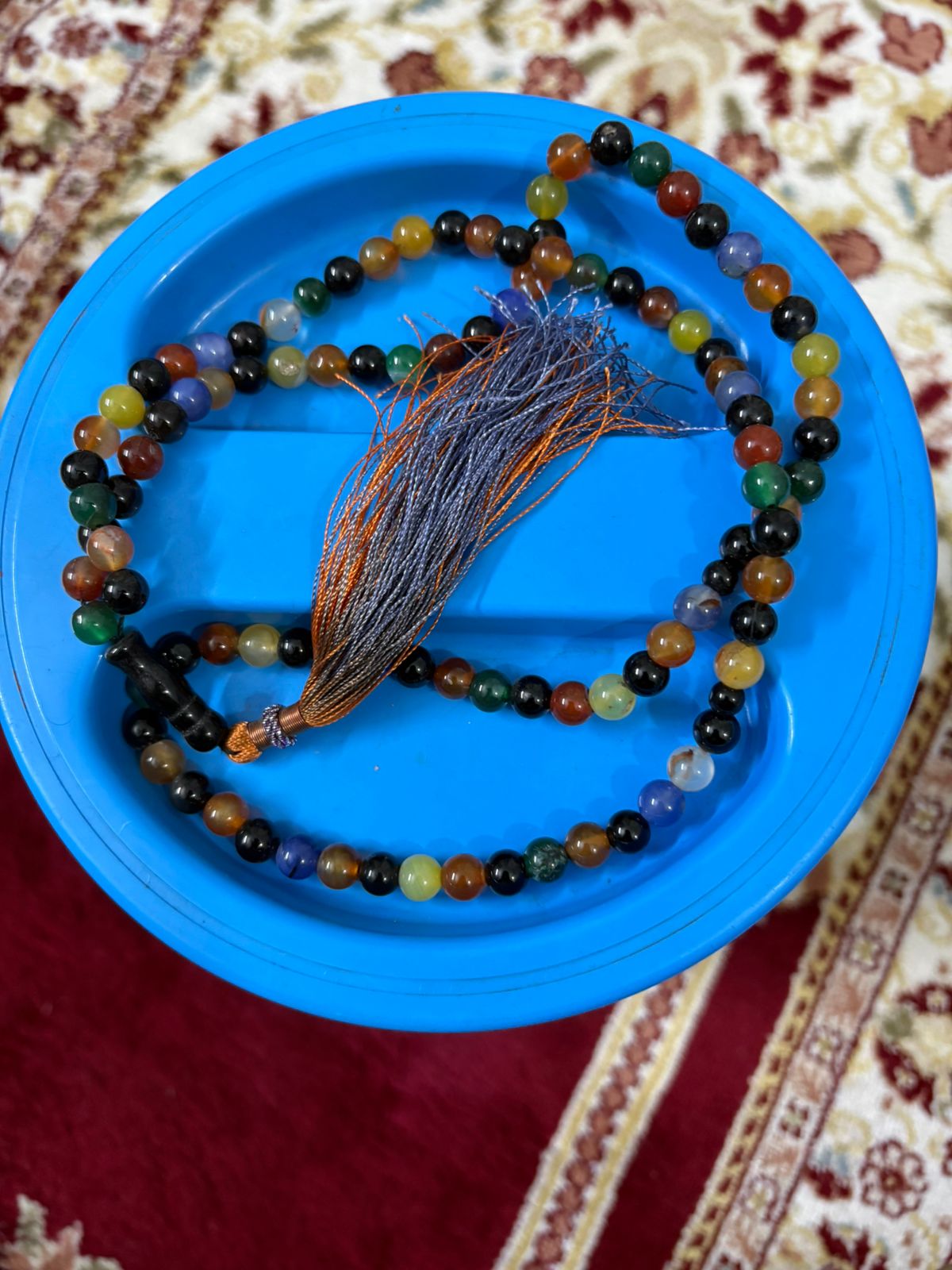 Natural 100-Bead Aqeeq Tasbeeh - 8mm Agate Stone - Full Length Islamic Prayer Beads