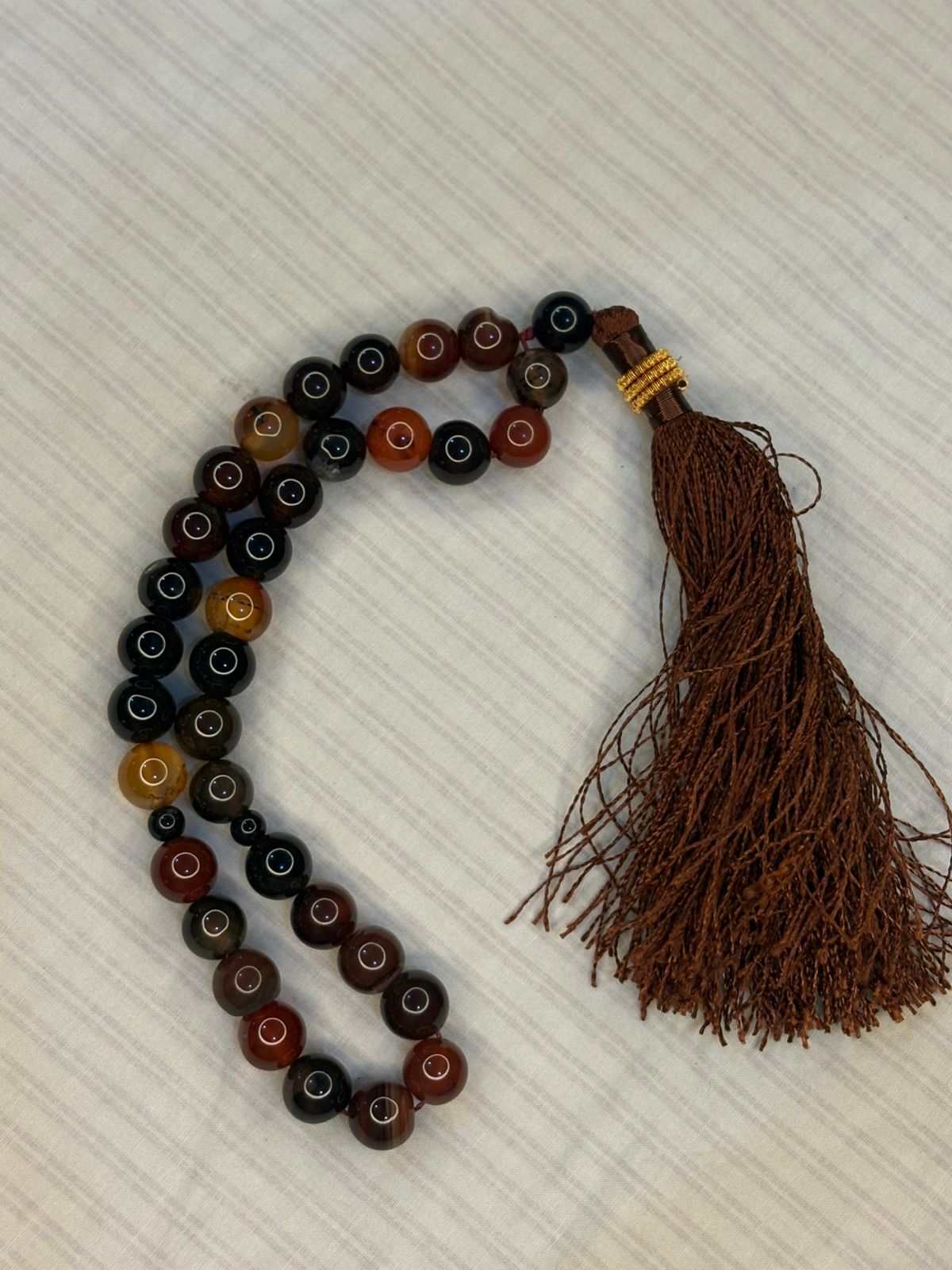 Premium Natural Aqeeq Tasbeeh - 33 Beads (8mm) - Elegant Islamic Prayer Beads