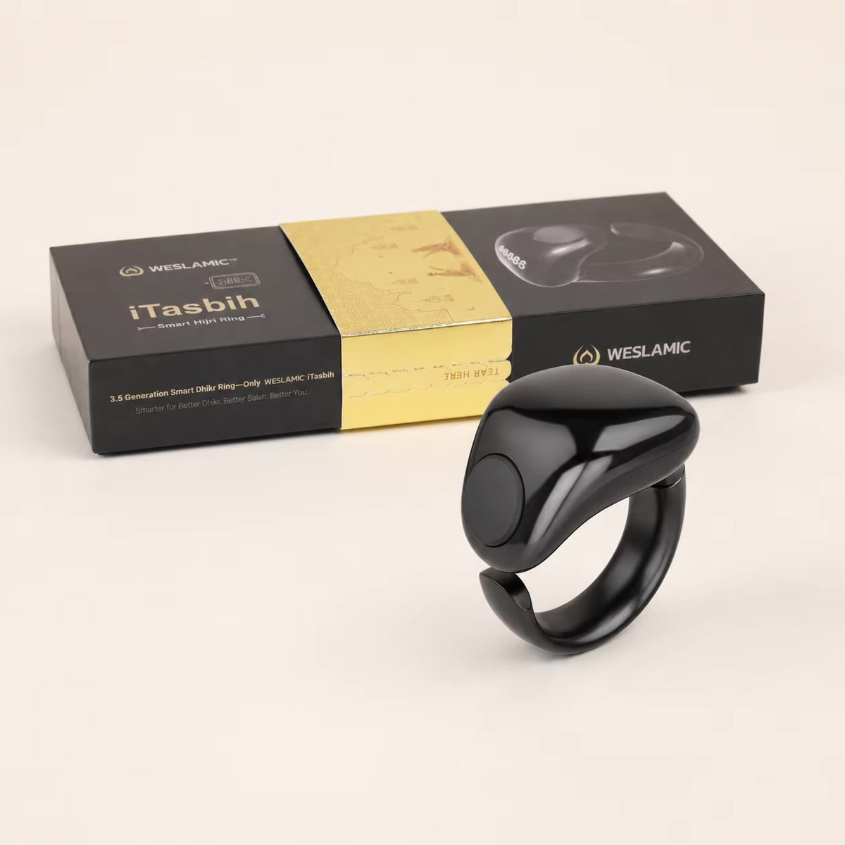 Weslamic iTasbih Salam+ Smart Zikr Ring | IP67 Waterproof | 3-in-1 Adjustable Sizes
