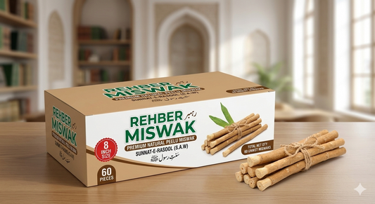 Rehber Premium Fresh Miswak Box – 8 Inch (Pack of 60 Pieces)