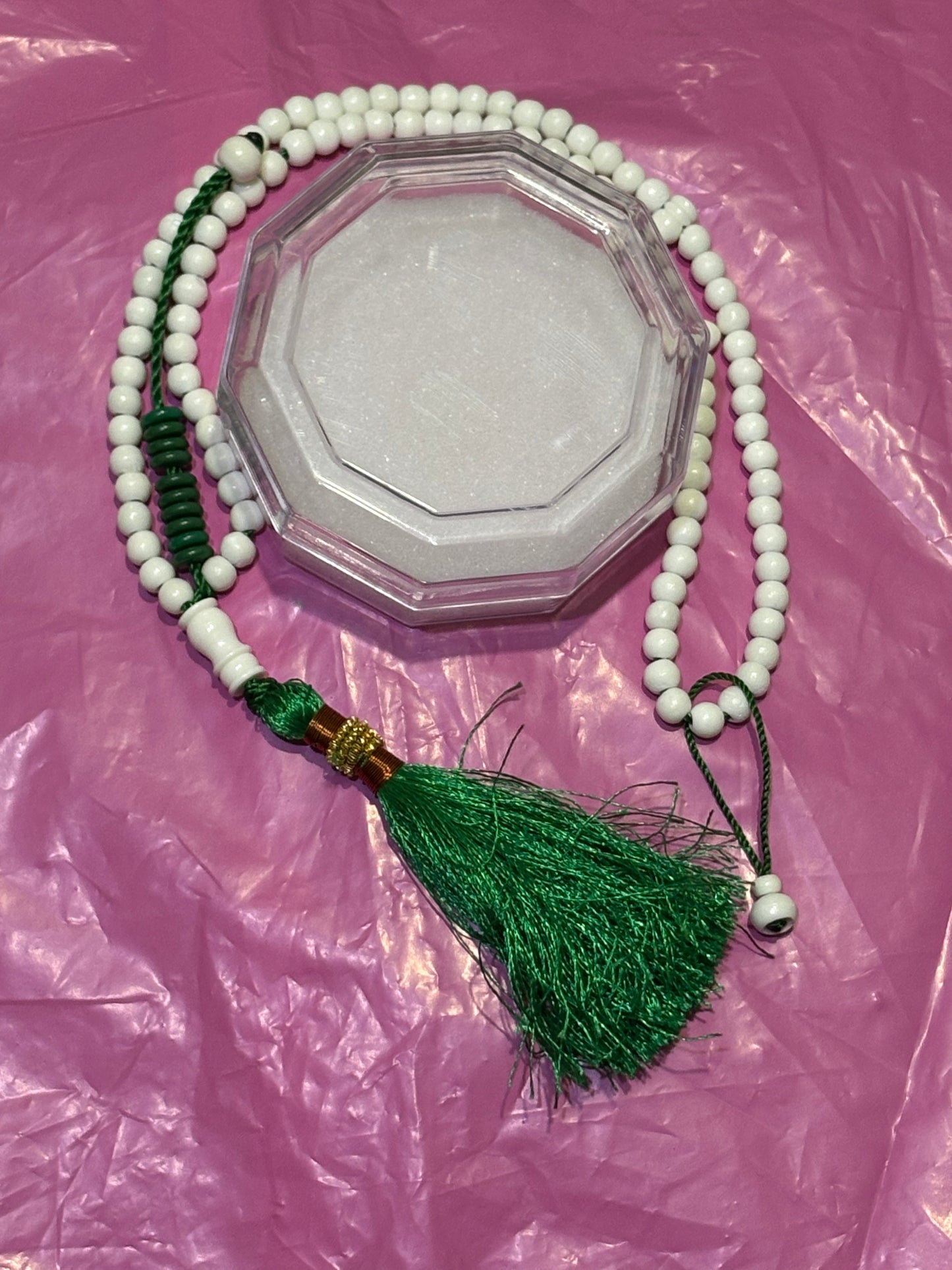 Authentic Camel Bone Tasbih – 6mm Prayer Beads with 1000-Count Trackers & 10 Green Marker Beads