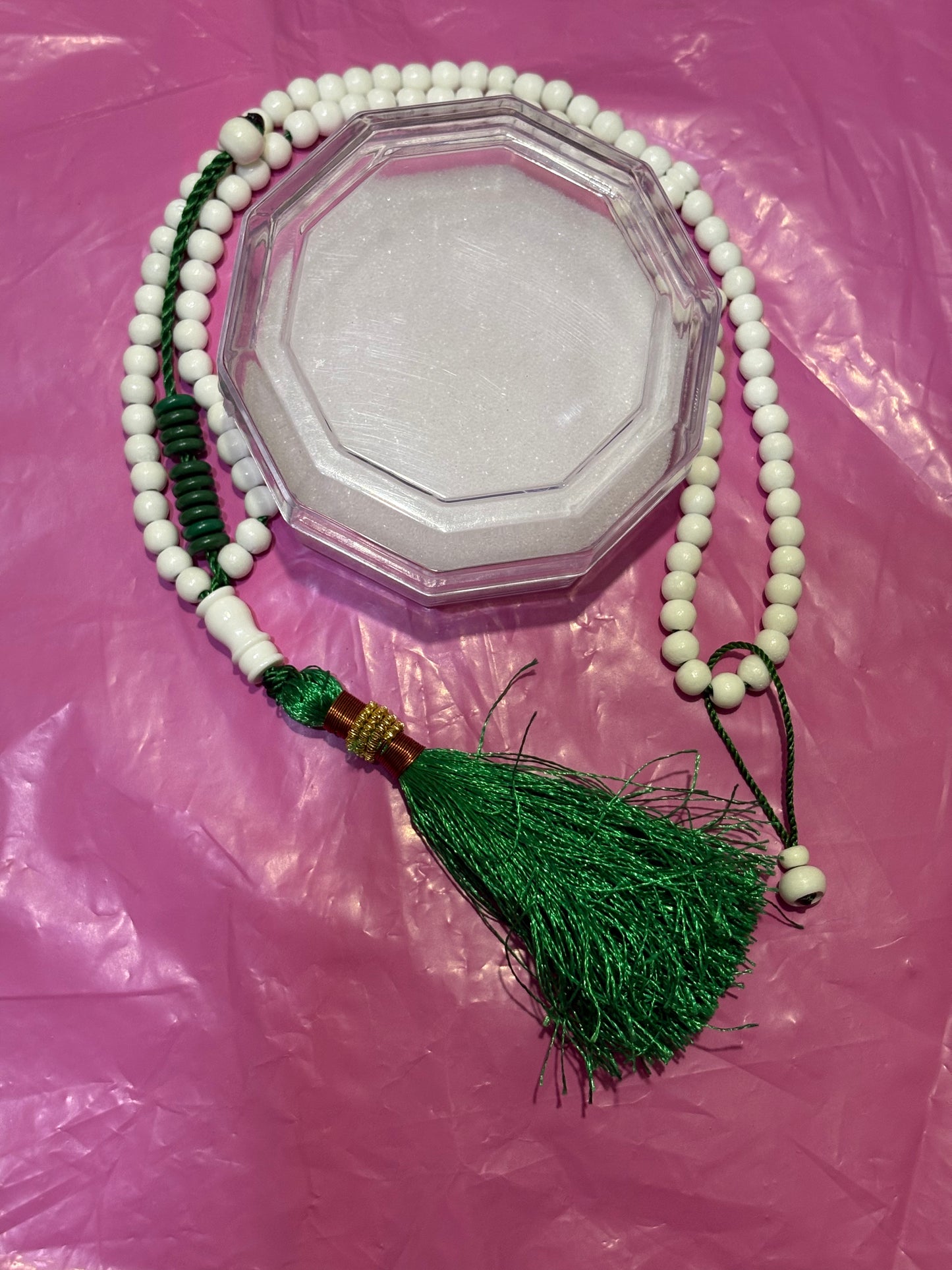 Authentic Camel Bone Tasbih – 6mm Prayer Beads with 1000-Count Trackers & 10 Green Marker Beads