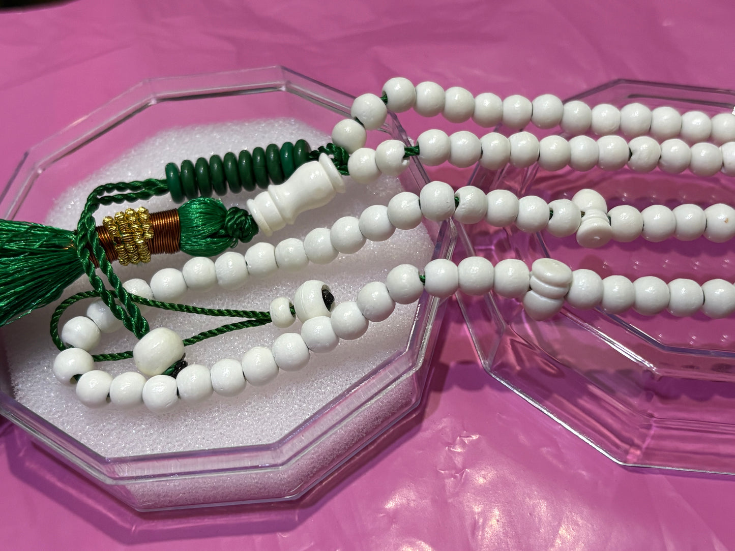 Authentic Camel Bone Tasbih – 6mm Prayer Beads with 1000-Count Trackers & 10 Green Marker Beads