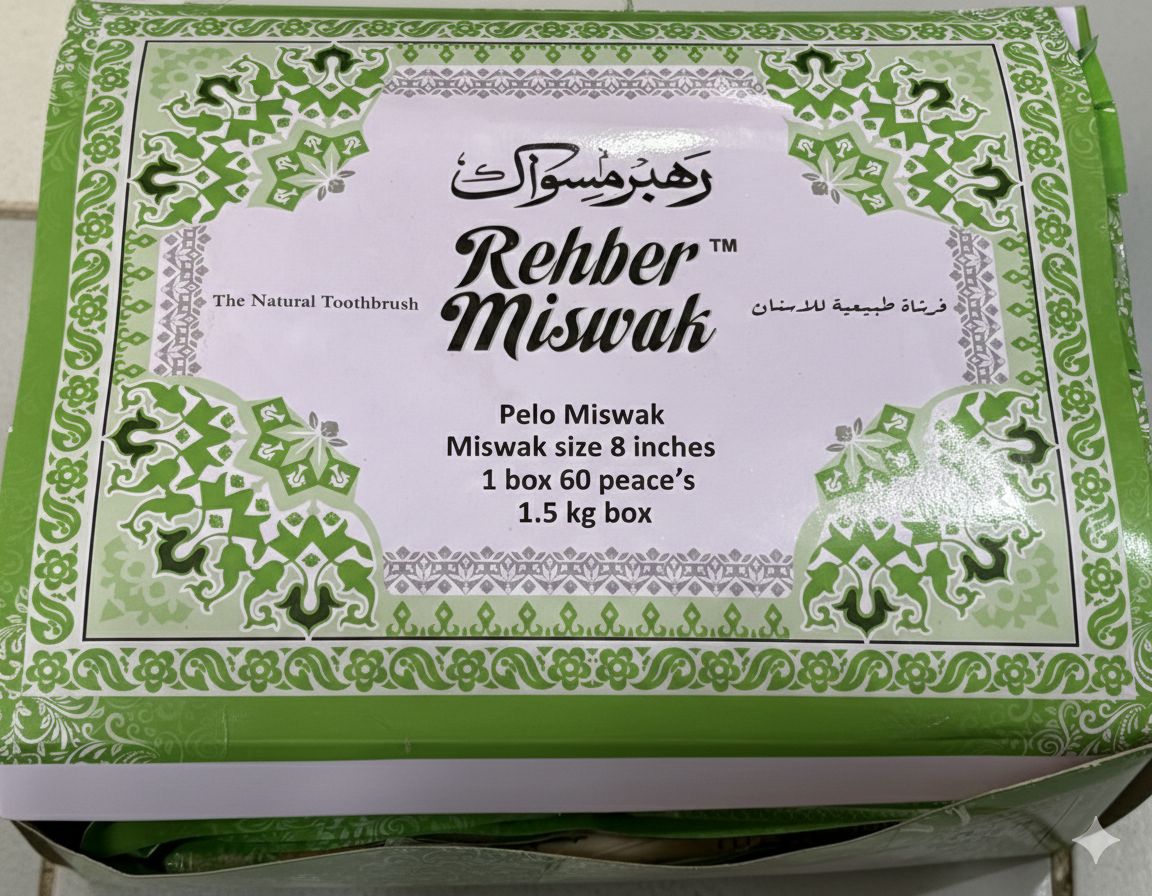 Rehber Premium Fresh Miswak Box – 8 Inch (Pack of 60 Pieces)