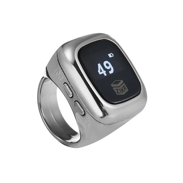 Multifunction OLED Screen Digital Tasbih Rechargable Battery Hand Tally Counter With Date Time Vibrate Zikr Ring
