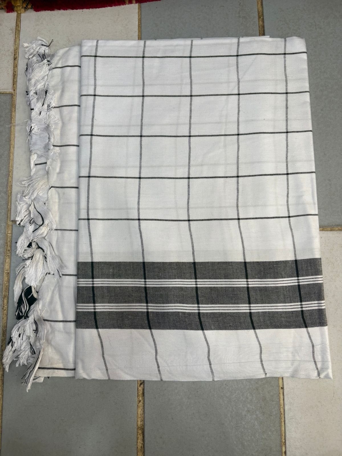 Premium Shamzai Checkered Rumal – Traditional Soft Cotton Scarf