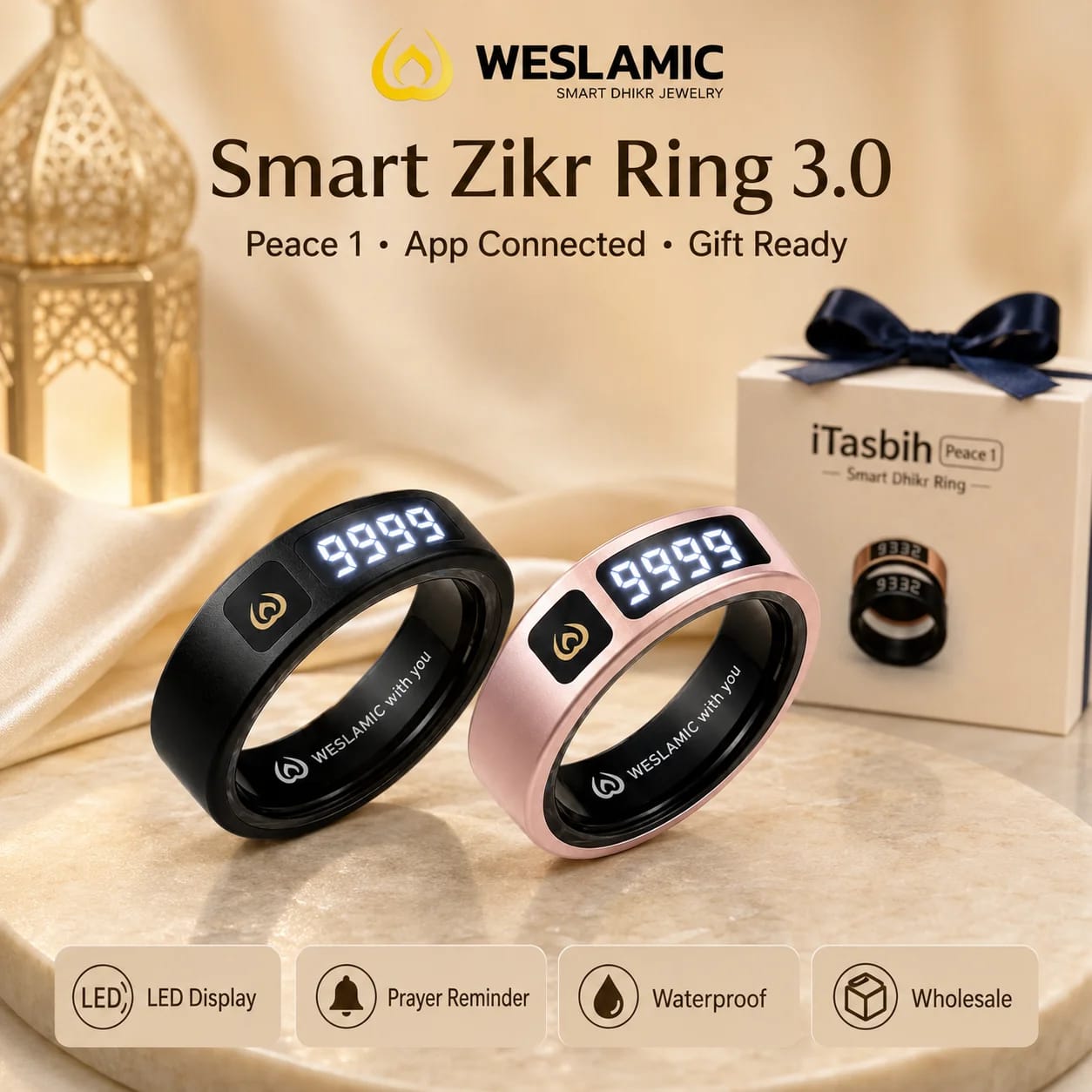 Weslamic iTasbih - Peace 1 (Smart Zikr Ring 3.0)