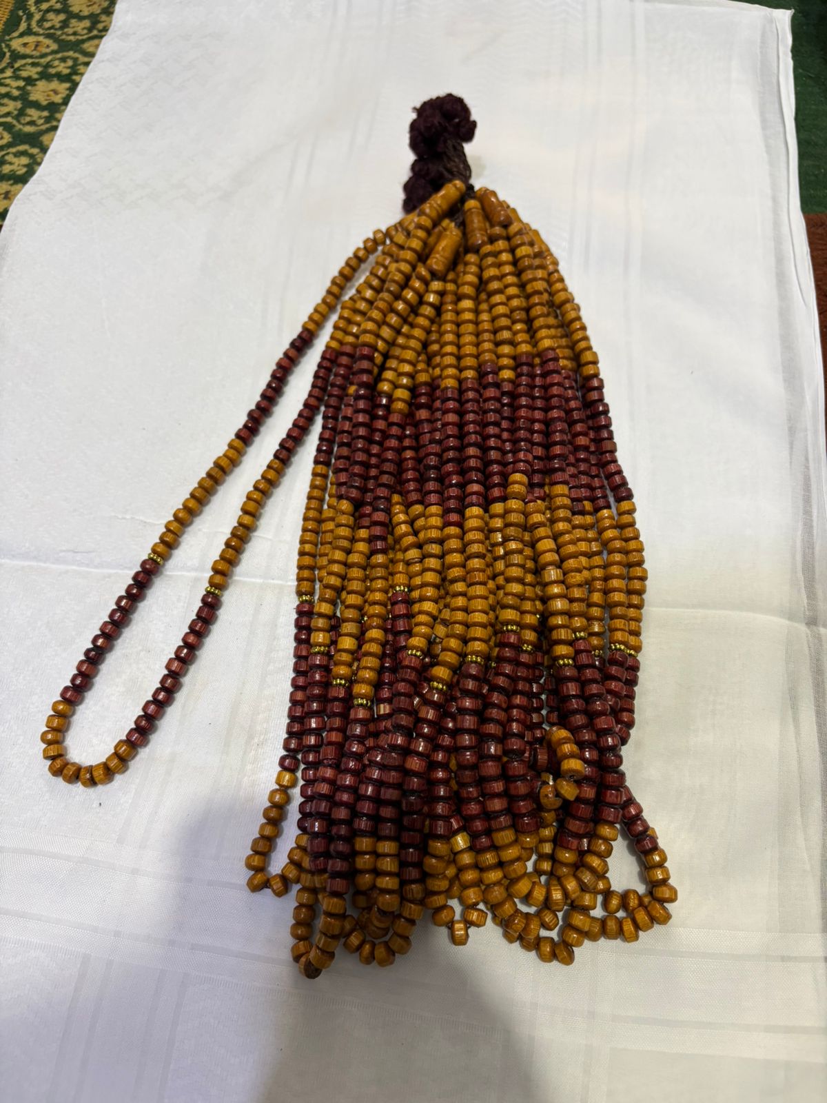 Premium Handcrafted Wooden Tasbih (100 Beads, 6mm) with Maroon Tassel