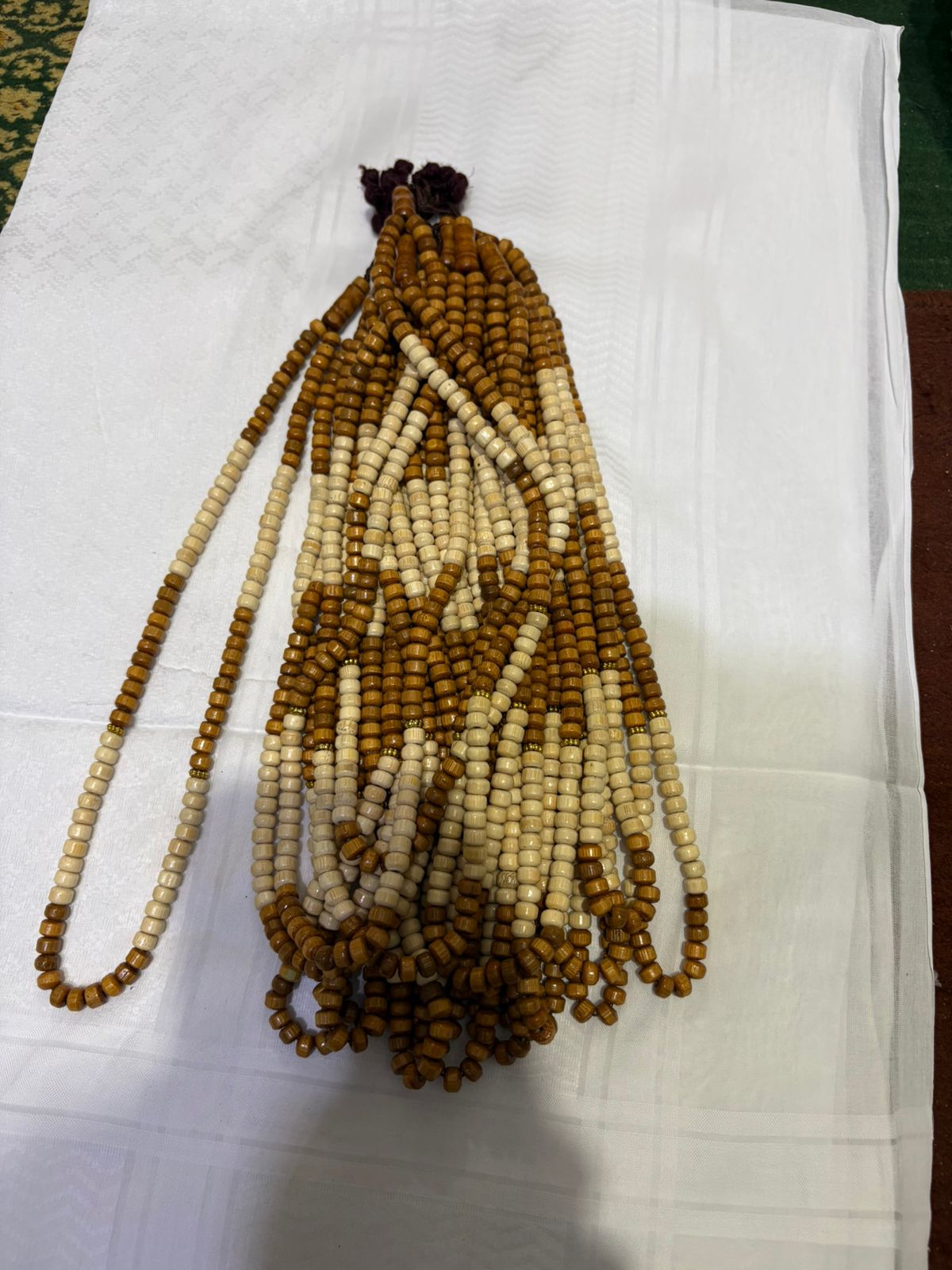 Premium Handcrafted Wooden Tasbih (100 Beads, 6mm) with Maroon Tassel