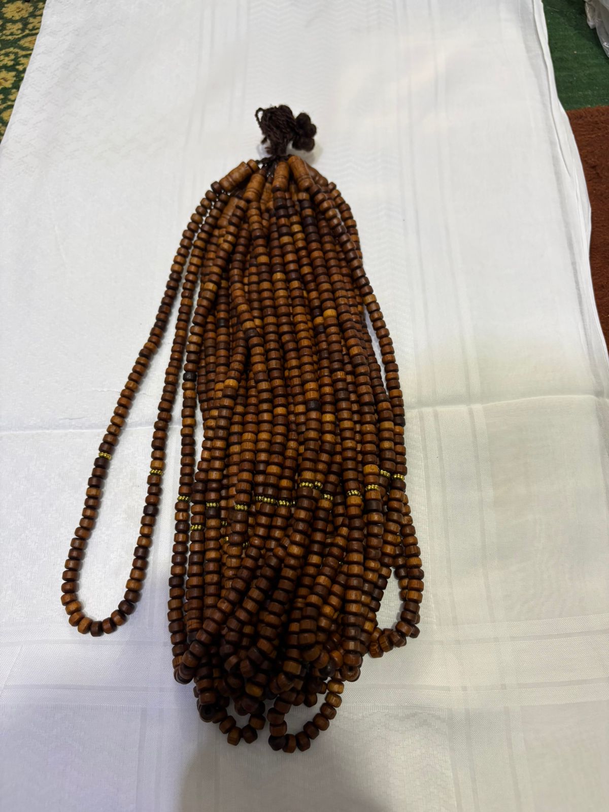 Premium Handcrafted Wooden Tasbih (100 Beads, 6mm) with Maroon Tassel