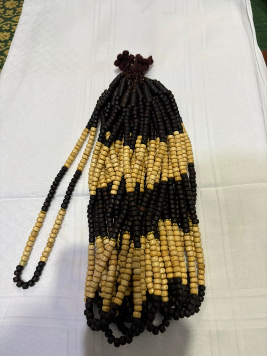 Premium Handcrafted Wooden Tasbih (100 Beads, 6mm) with Maroon Tassel