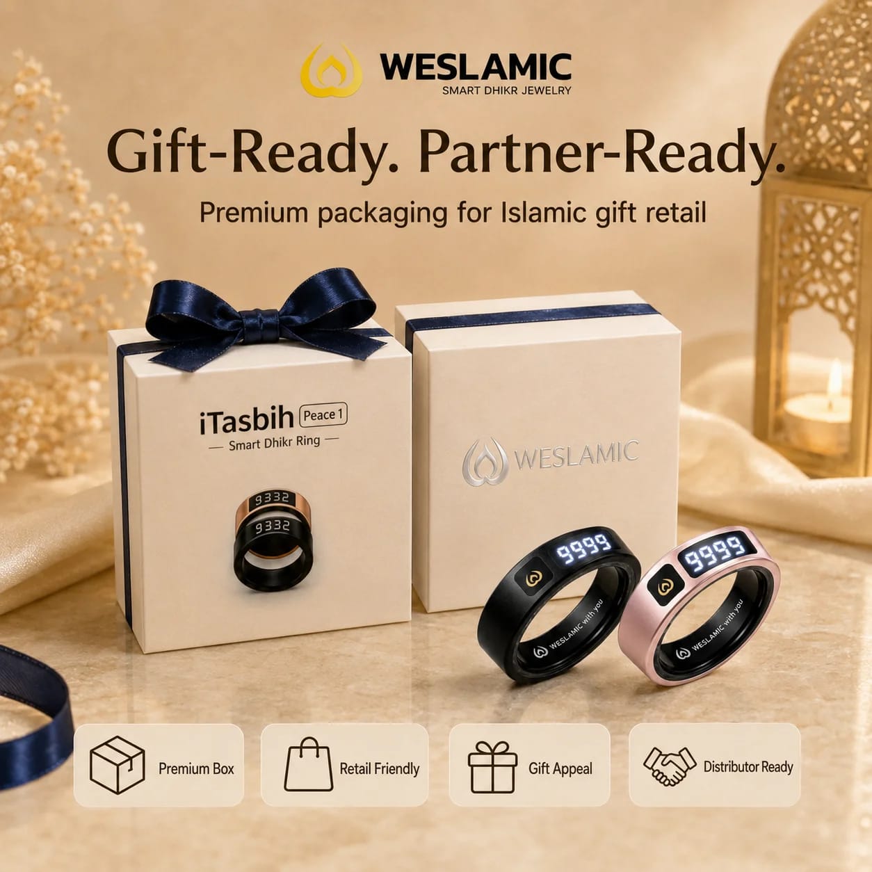 Weslamic iTasbih - Peace 1 (Smart Zikr Ring 3.0)