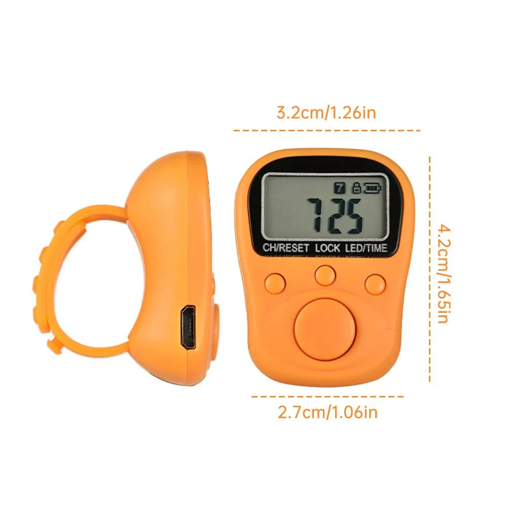 Finger Counter With LED Electronic Tally Counter 7 Channels 6 Digit Finger Counter Multifunction Tasbih